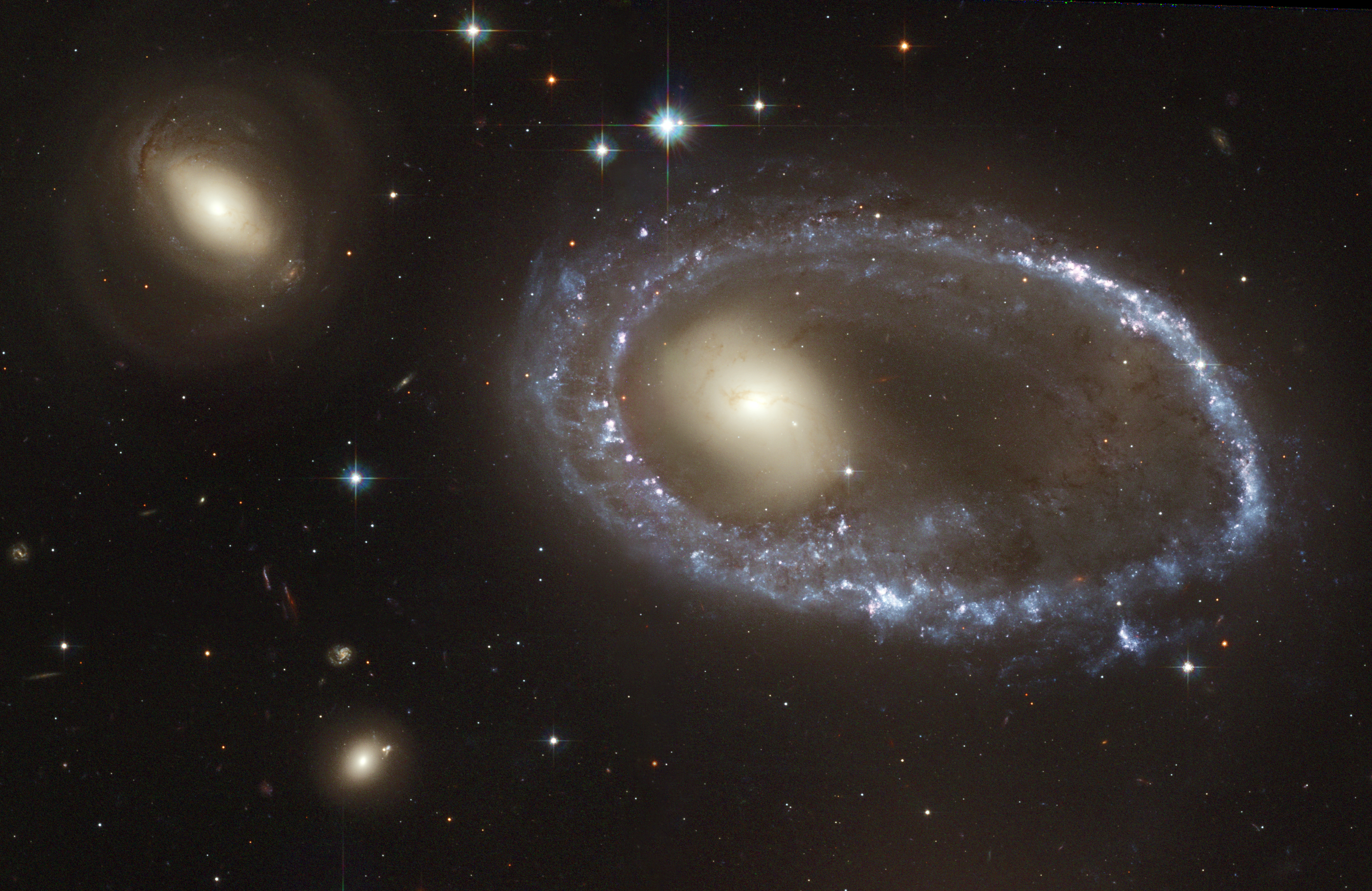 Ring galaxy AM 0644-741 (captured by the Hubble Space Telescope)