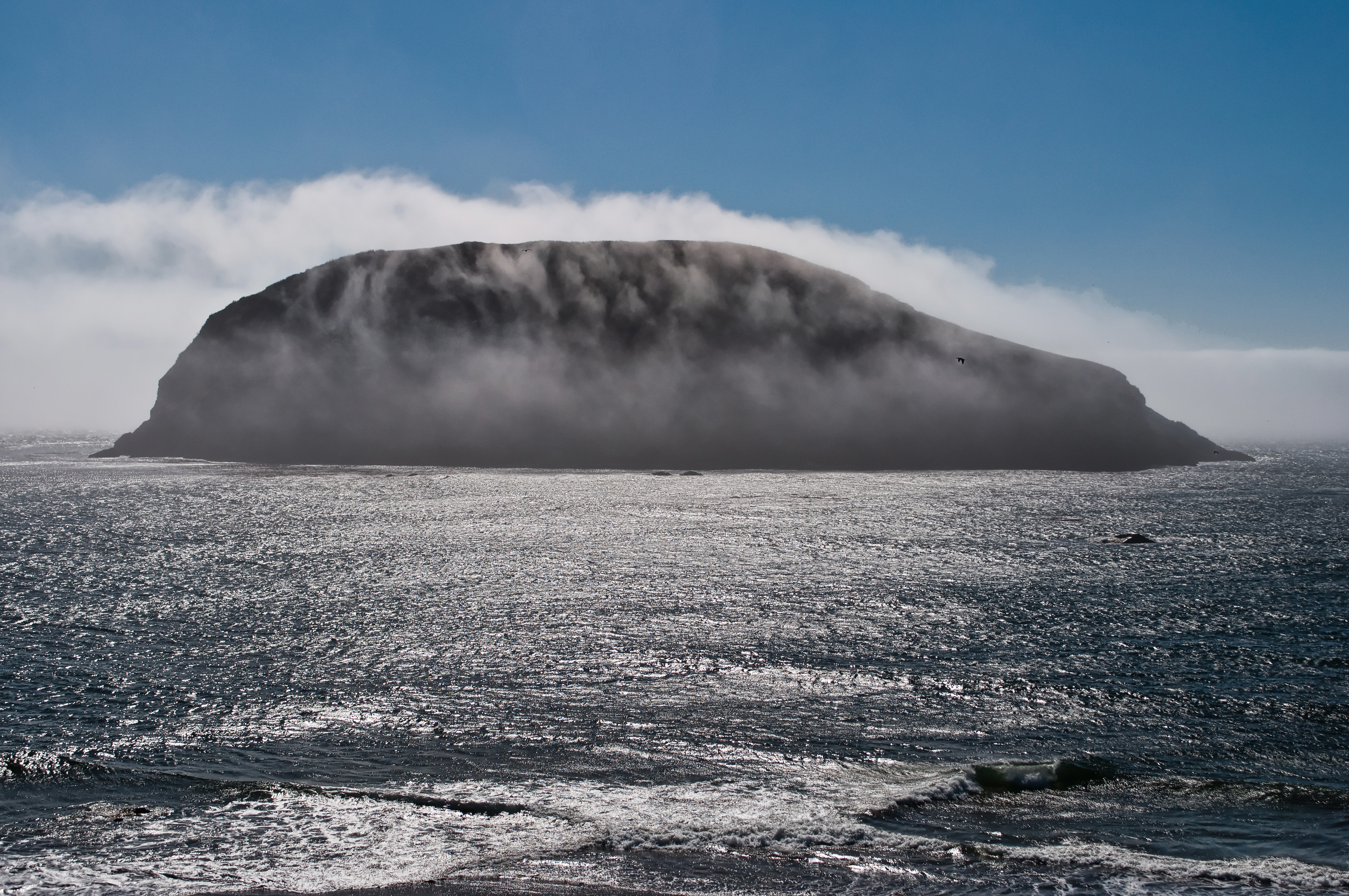 Fog over the island