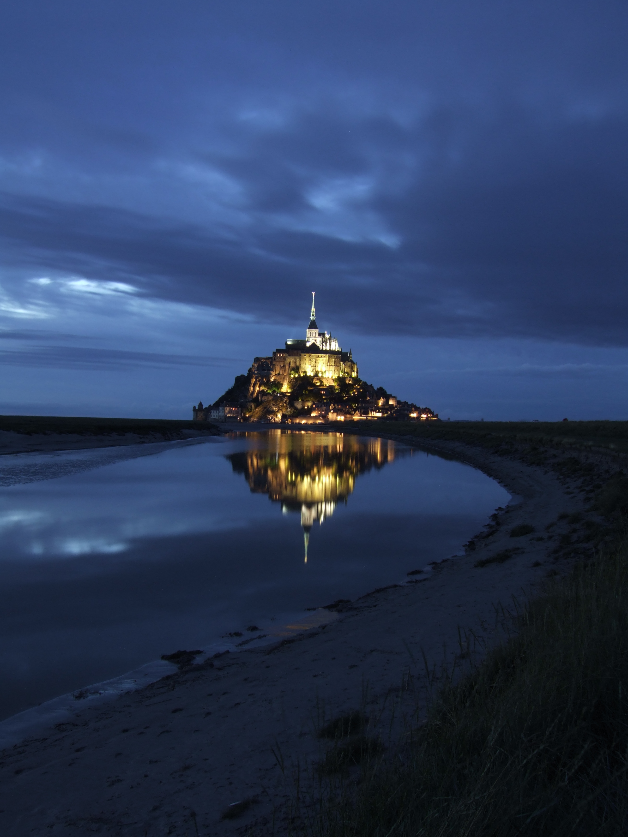 Mont-Saint-Michel-At-Night