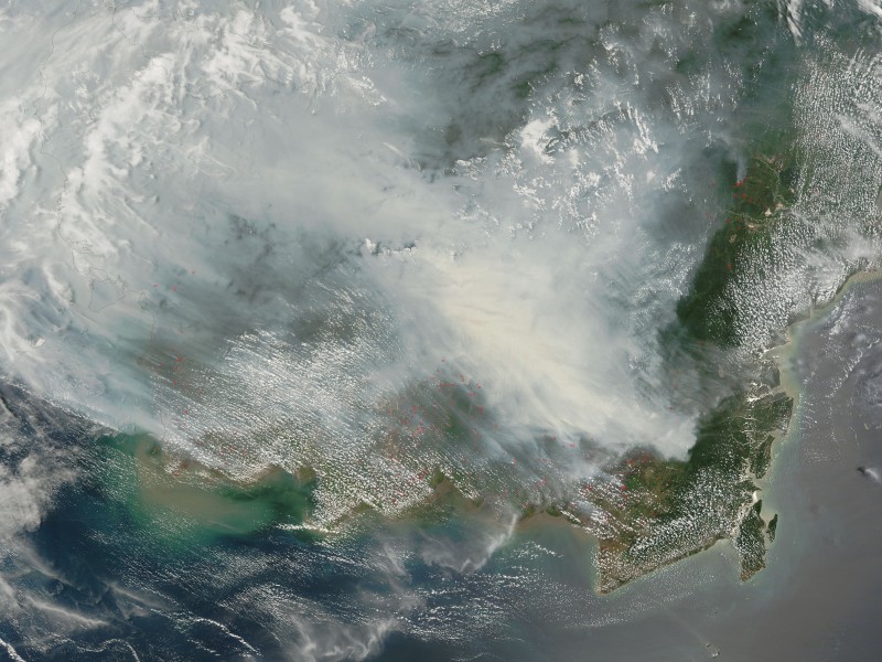 Borneo fires October 2006