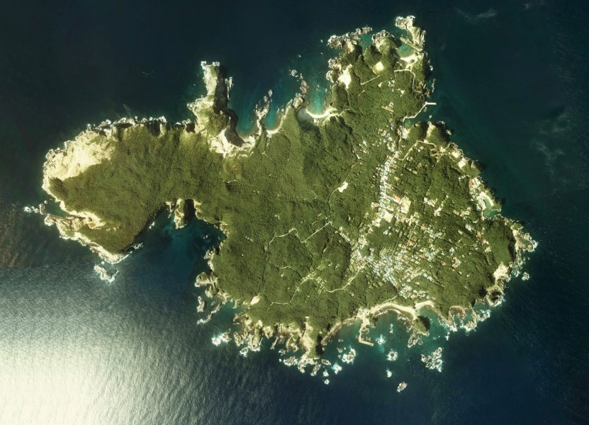 Shikinejima Island Aerial photograph.1978