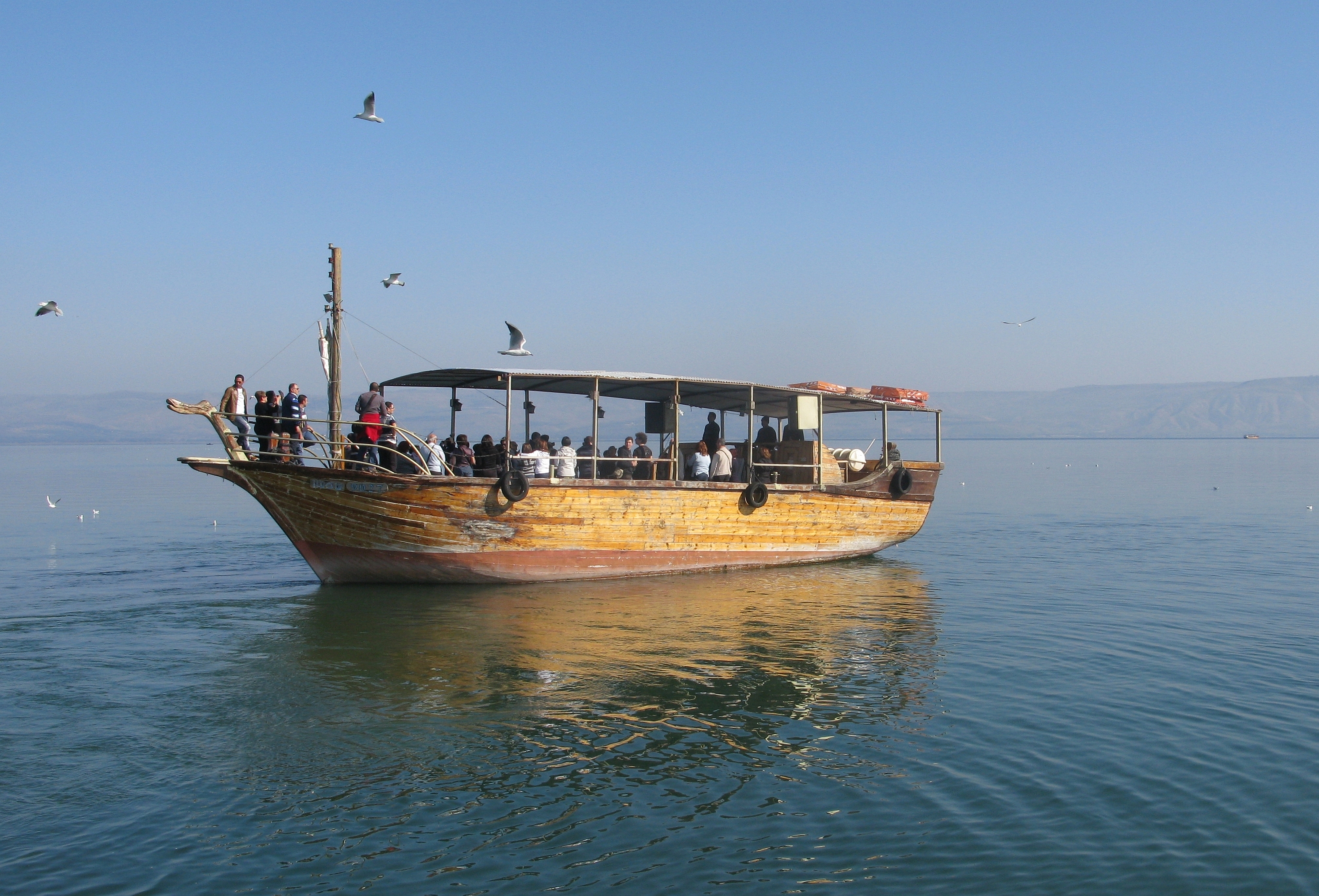 a boat at the Sea of Galilee, Israel