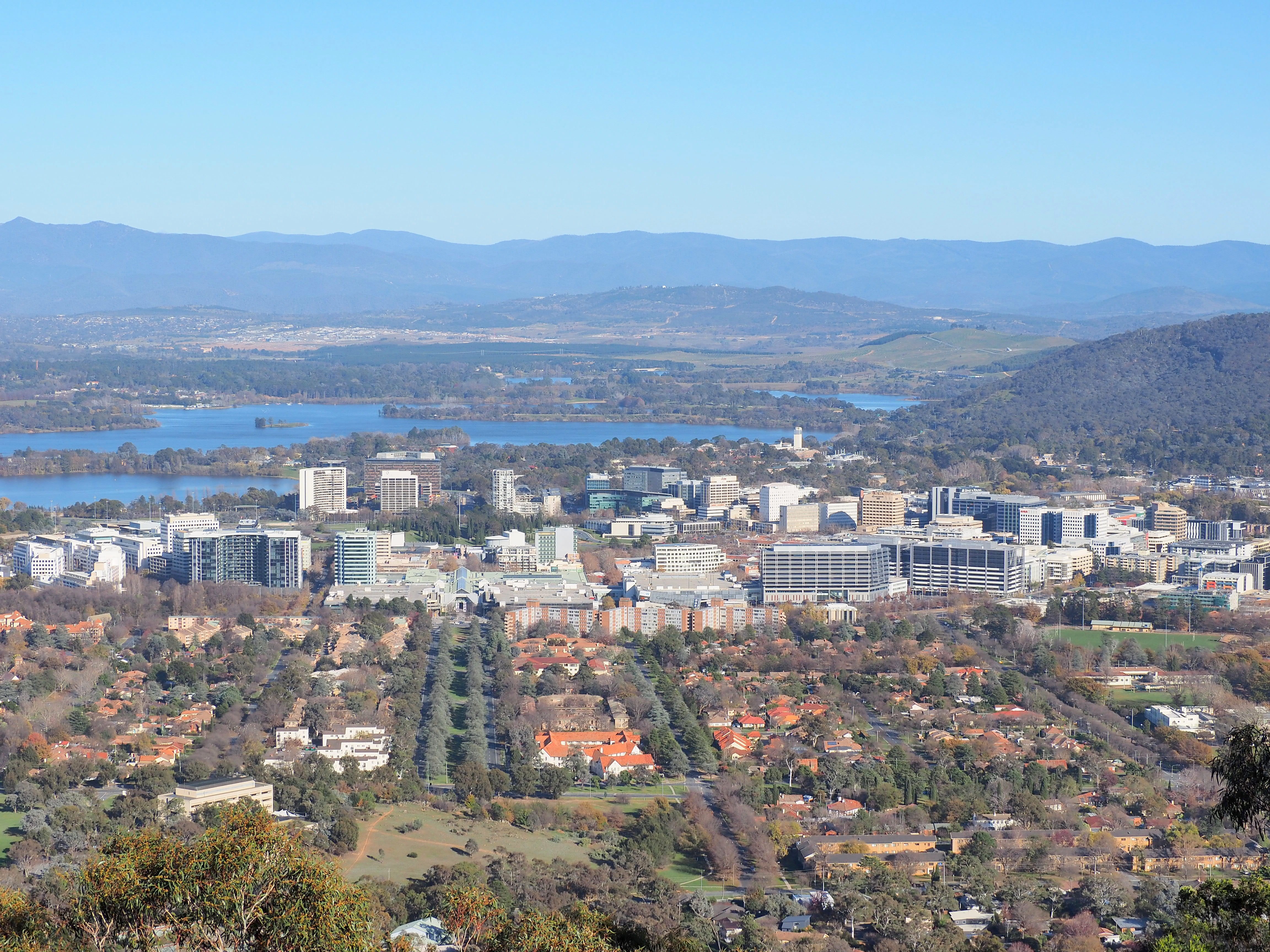 Civic viewed from Mount Ainslie June 2014