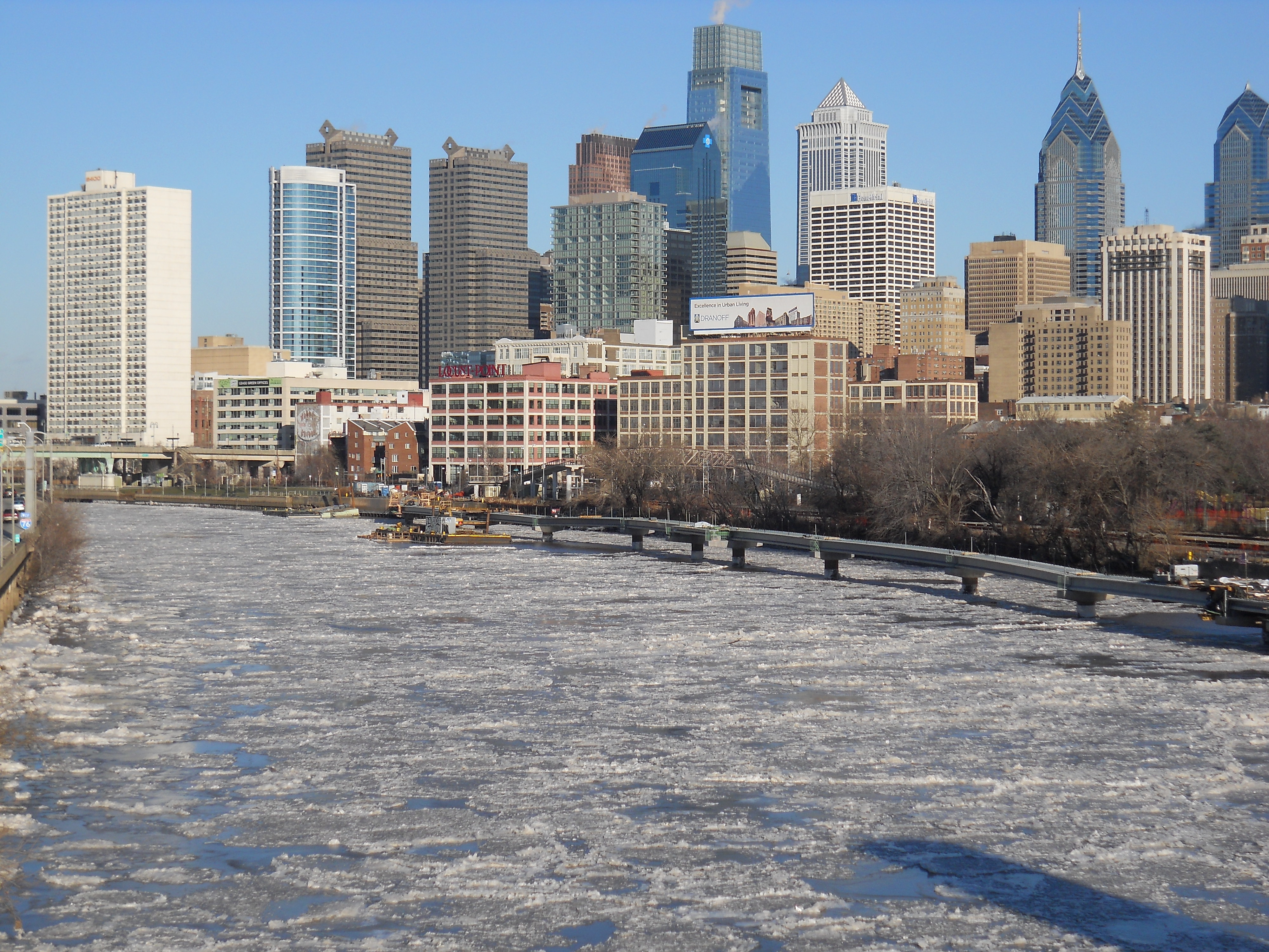 Frozen Schuylkill River, Philadelphia 2014