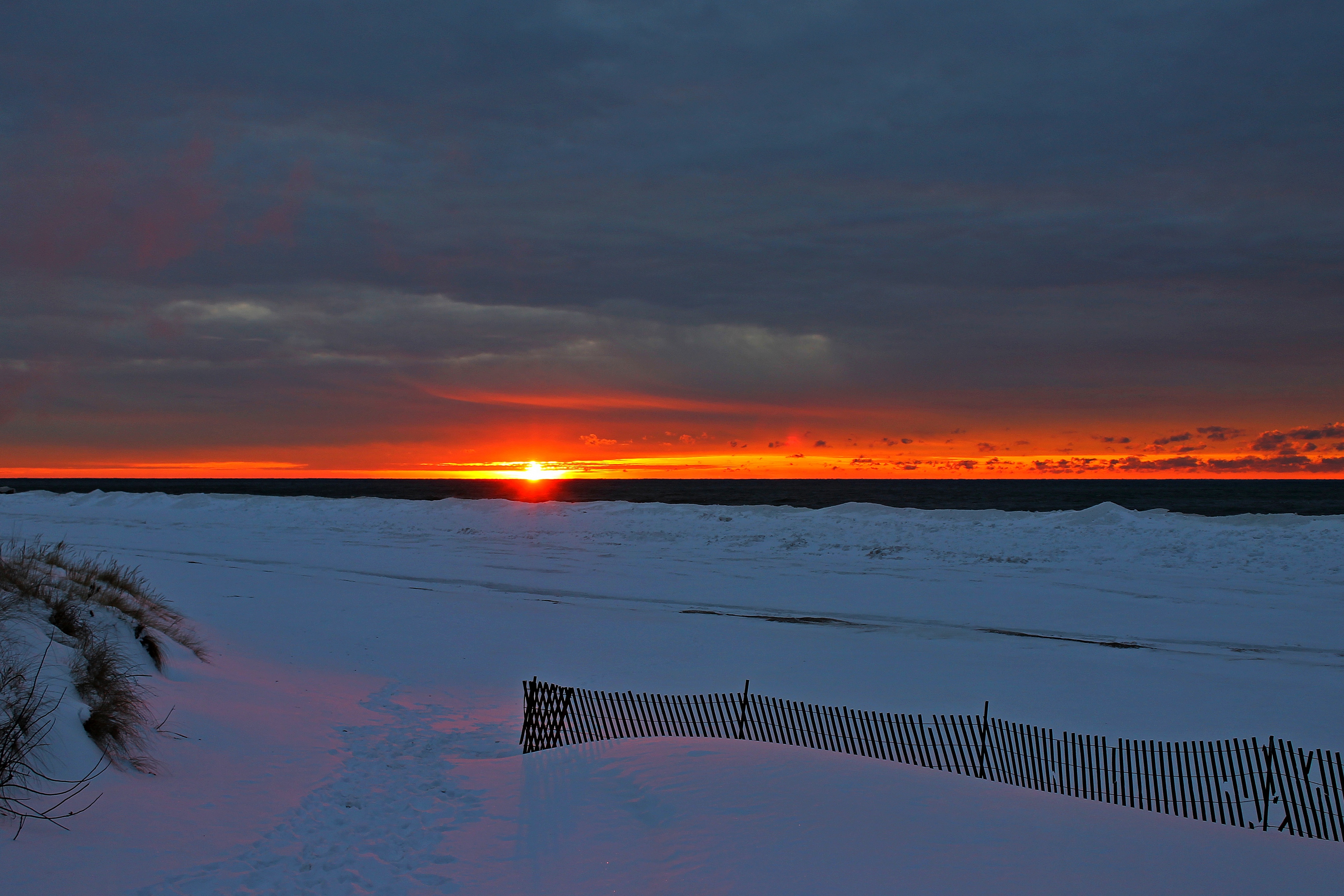 Lake Michigan shore in January