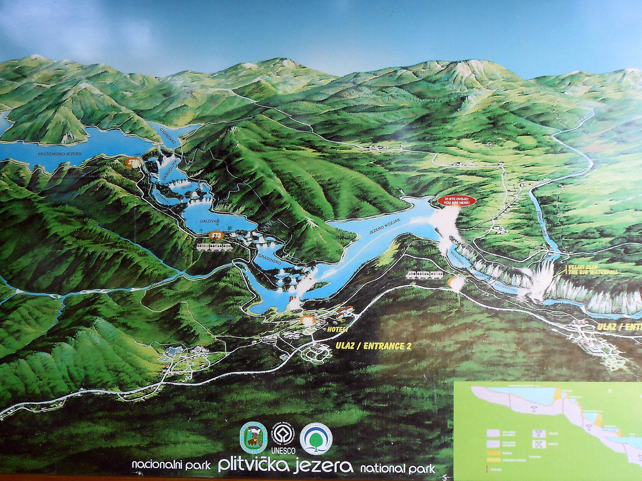 Map for tourists exposed in the park