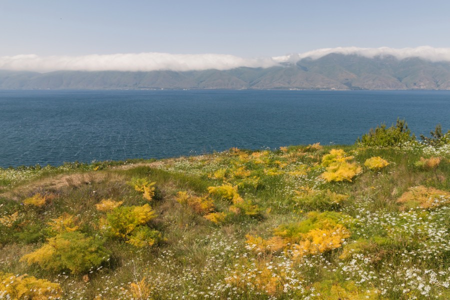 2014 Prowincja Gegharkunik, Widok na jezioro Sewan spod klasztoru Sewan (09)