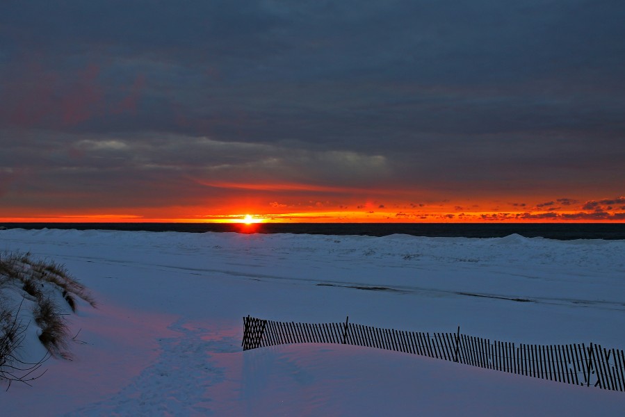 Lake Michigan shore in January