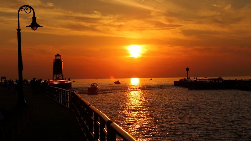 Lake Michigan Sunset in Charlevoix, Michigan