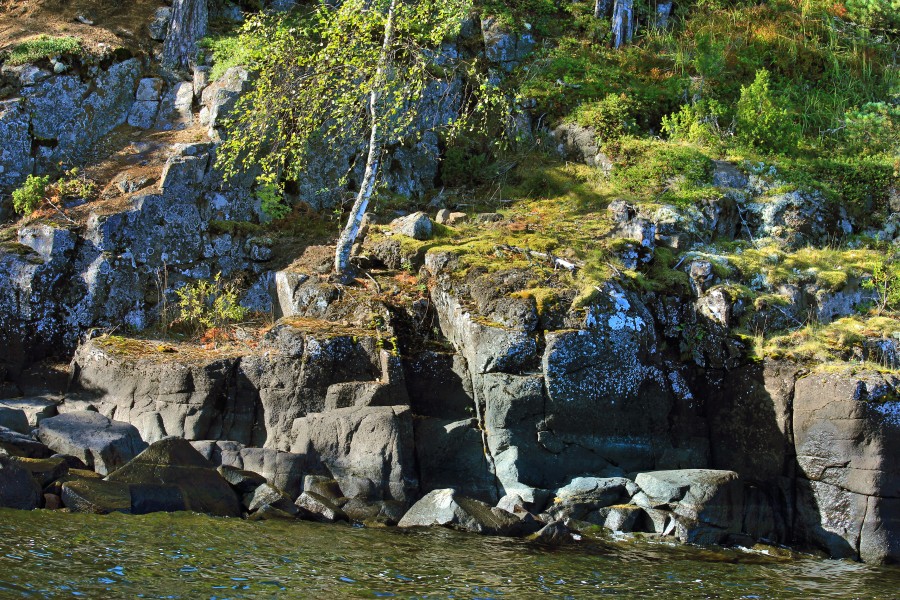 Rocks on Valaam Island in Lake Ladoga.