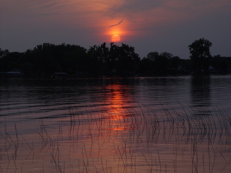 Sunset over lake george