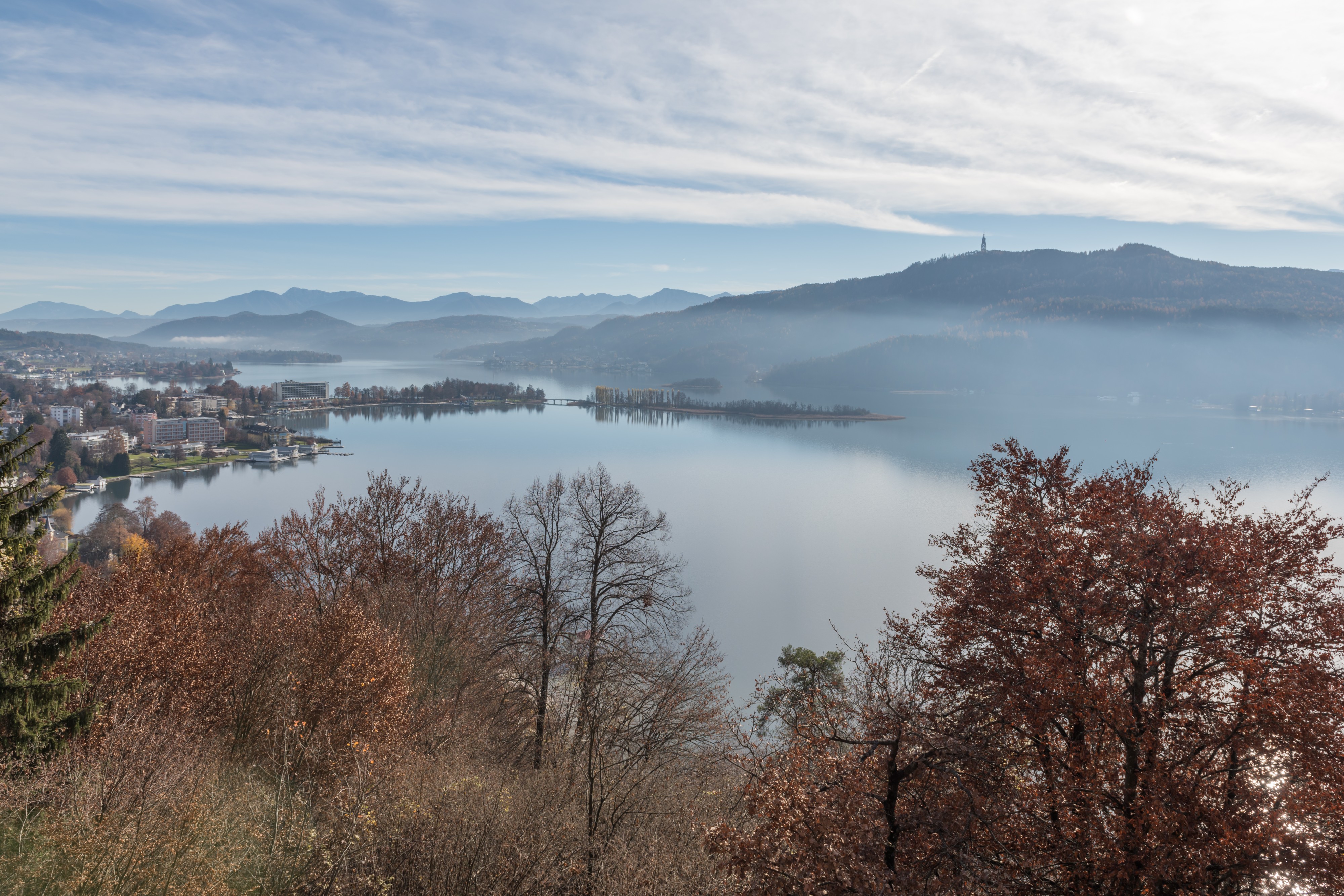 Poertschach Gloriette-Blick auf Woerther See und Halbinsel 19112015 9208