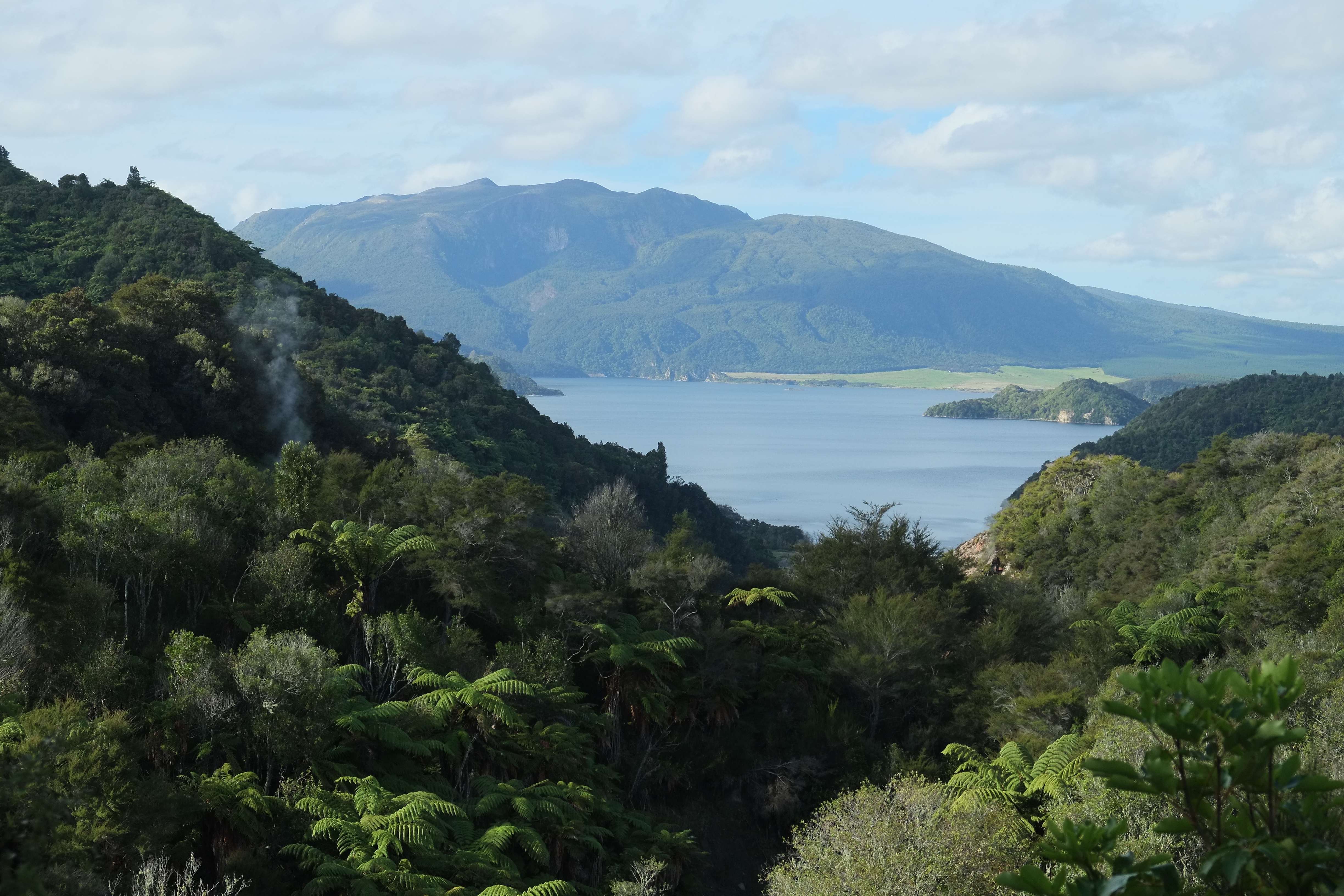 View over Lake Rotomahana and towards Mount Tarawera