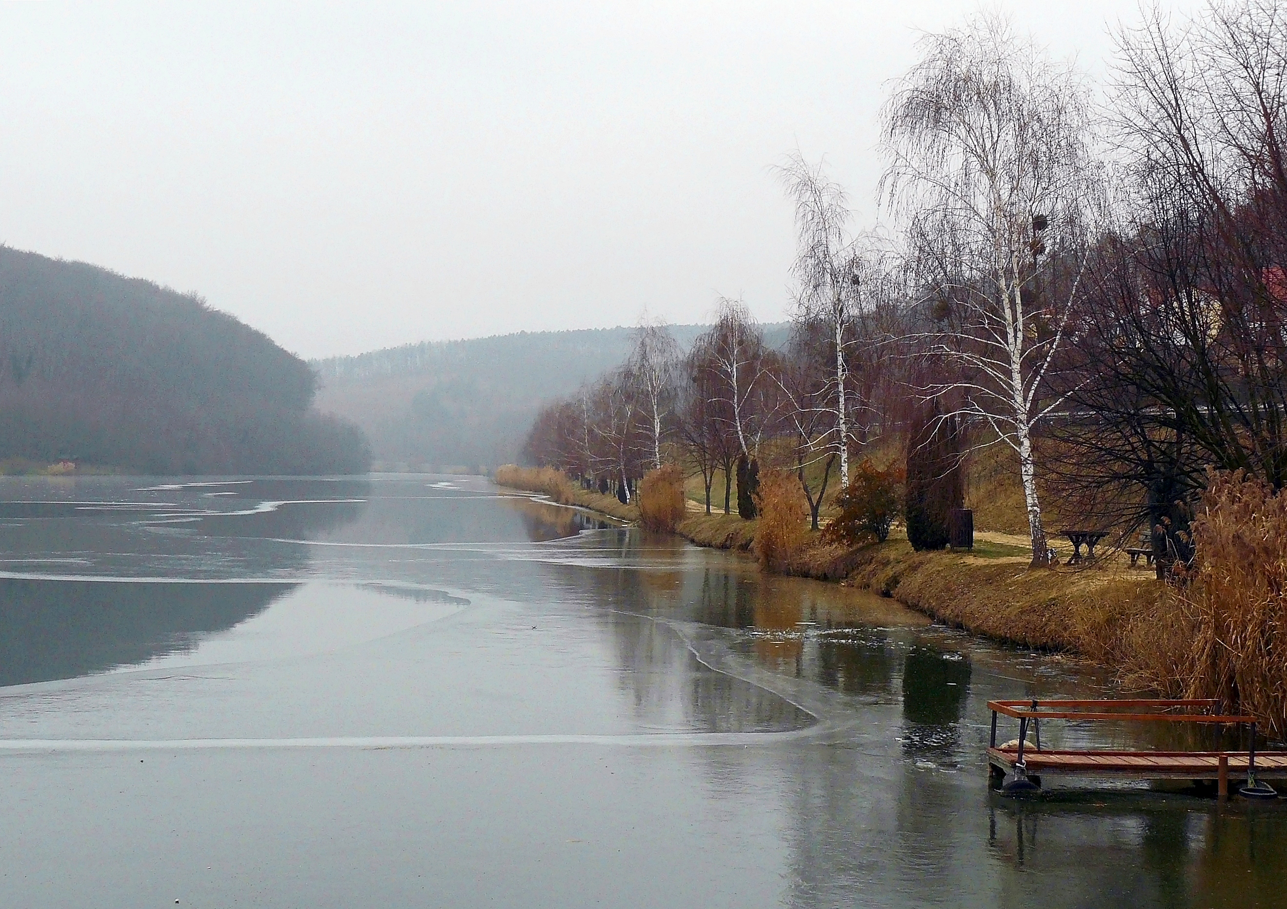 Zalacsány, view of the lake in winter 2008