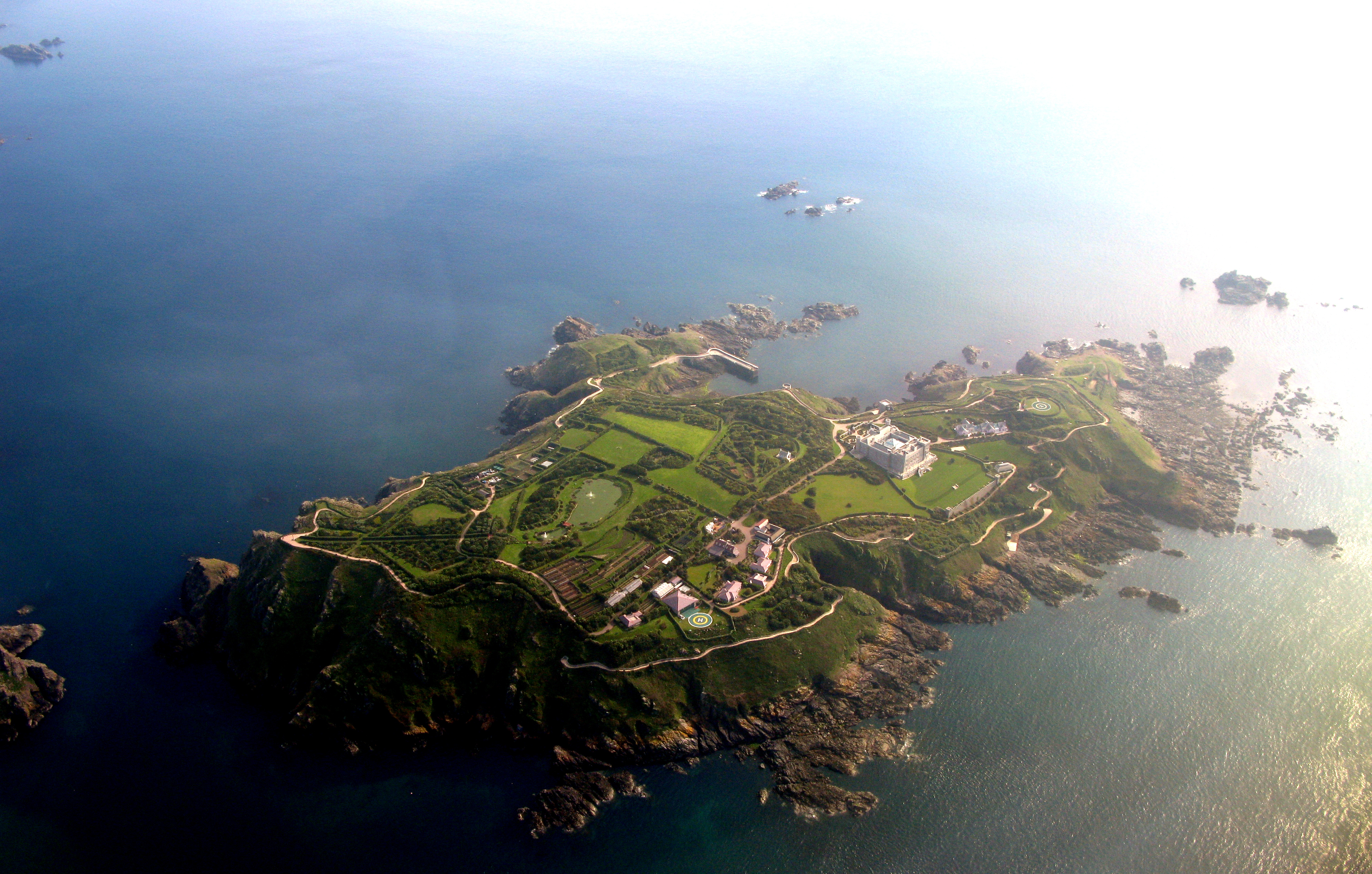 Brecqhou from the air