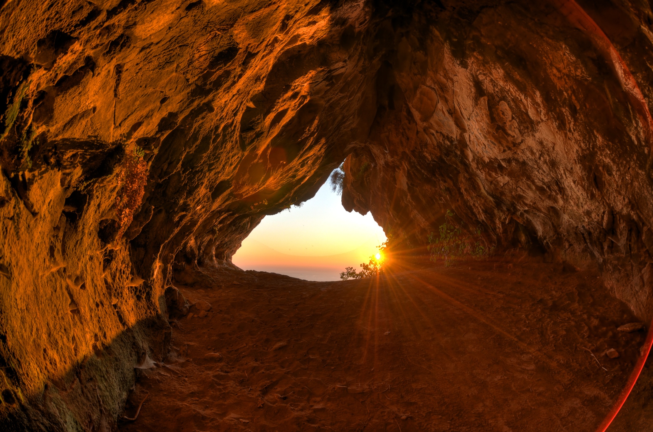 Goats Hair Caves on Gibraltar and sunlight