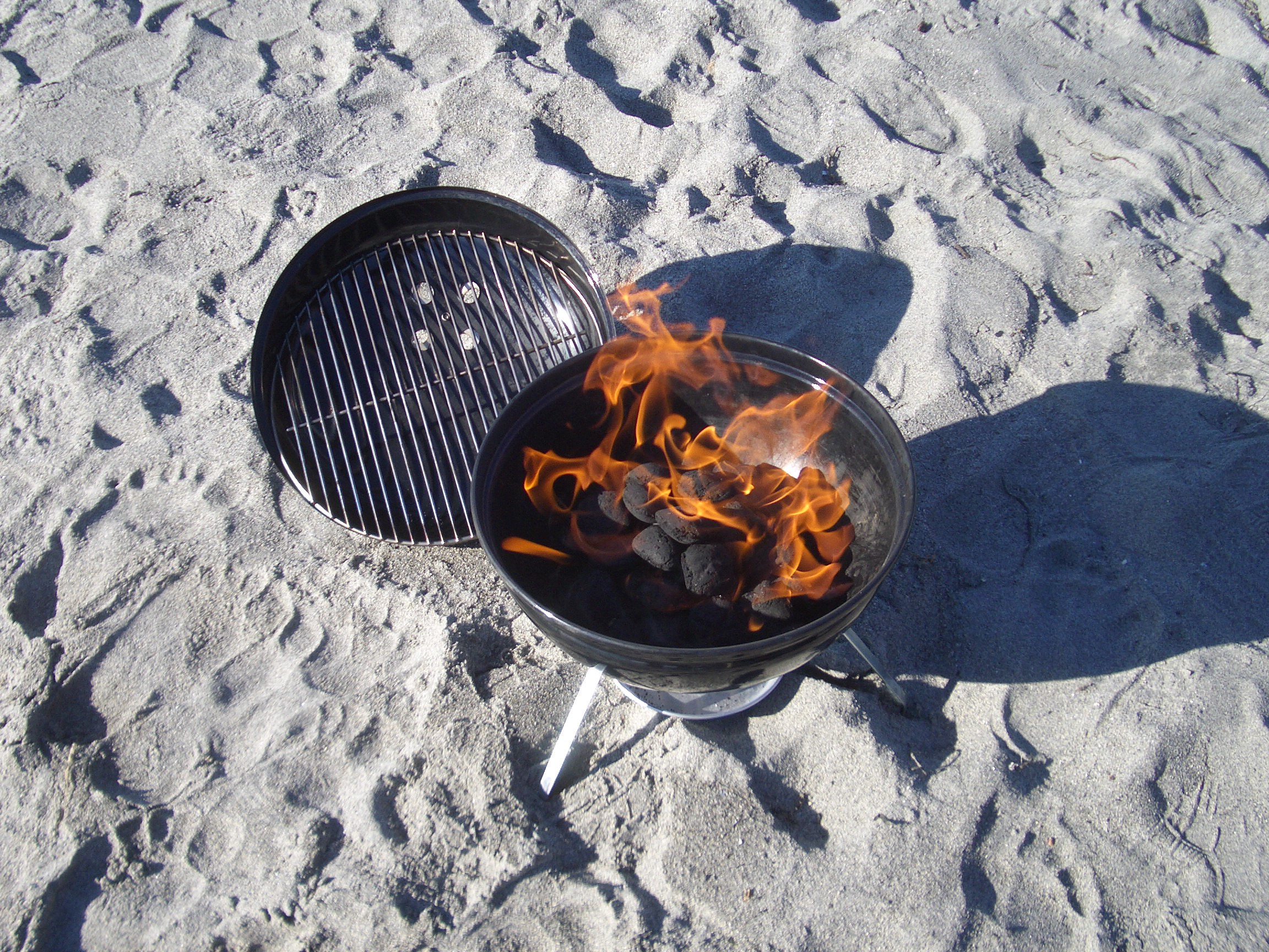 Grilling on the Beach in February
