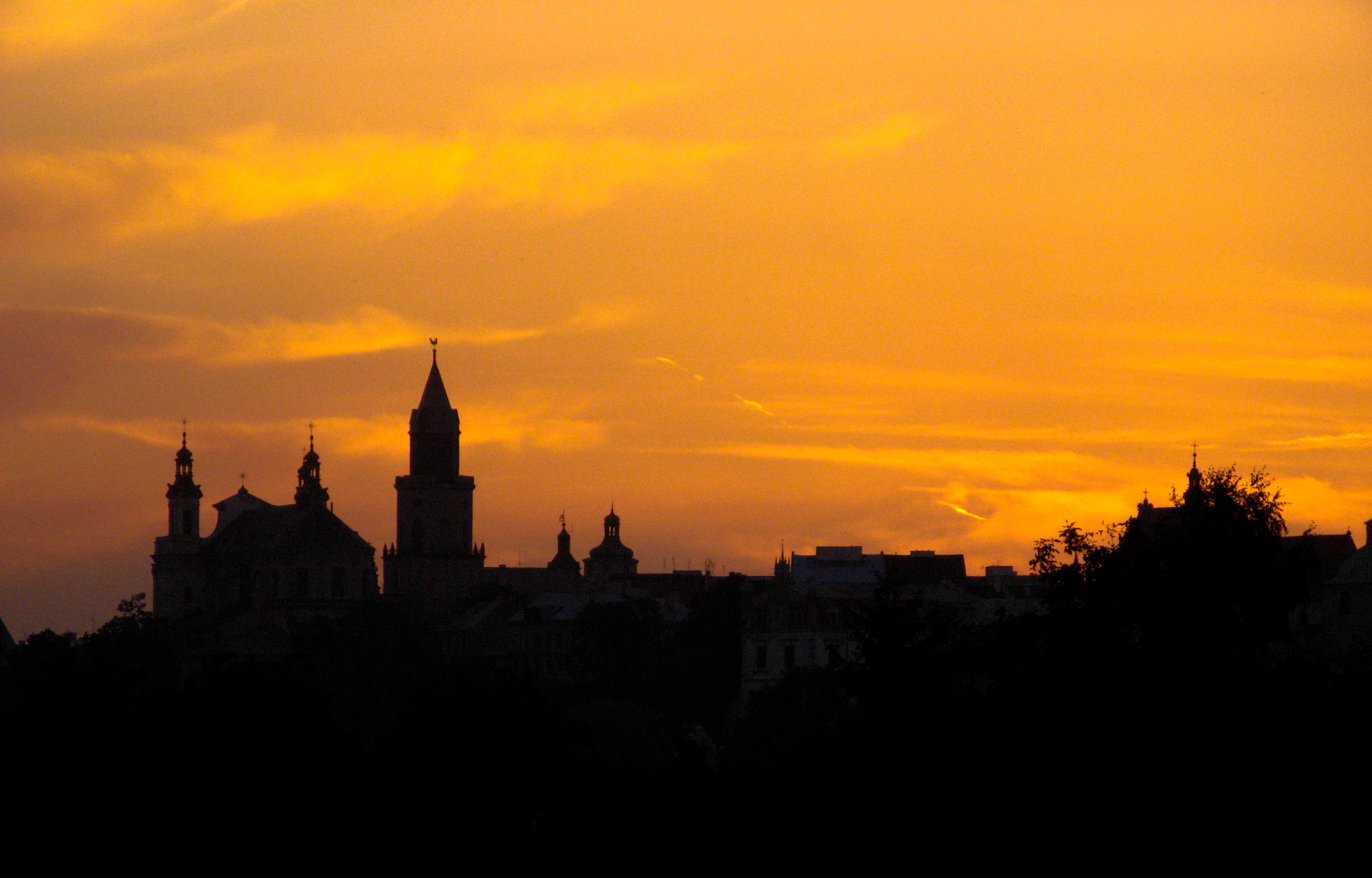 Lublin old town sunset