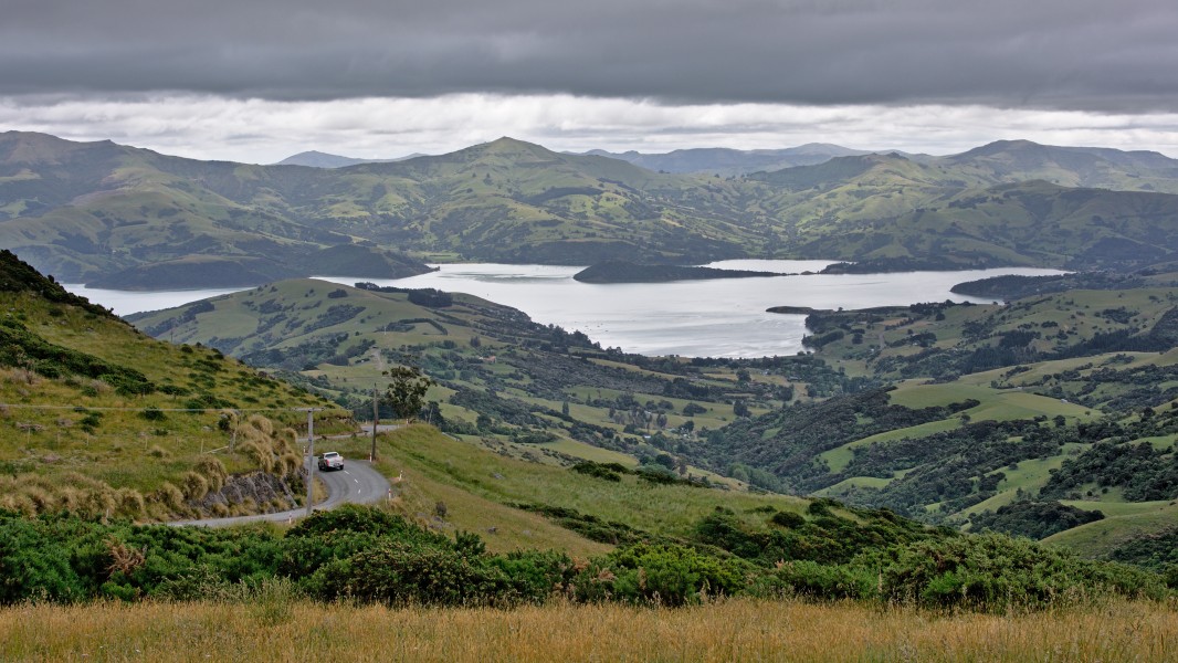 Akaroa Harbour and top of Long Bay Road
