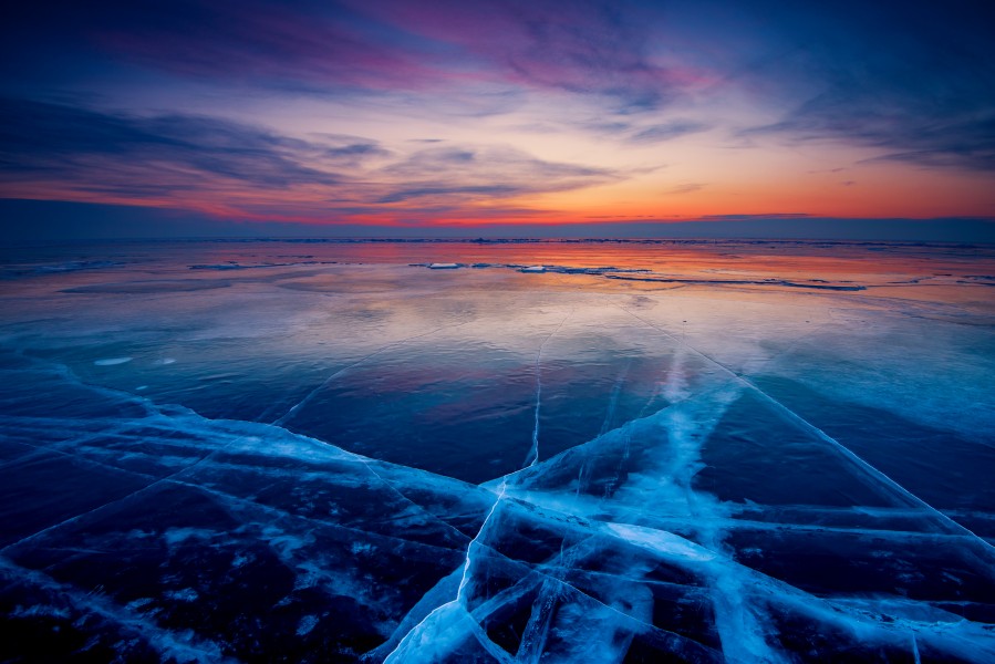 Before sunrise on the Baikal lake, Russia