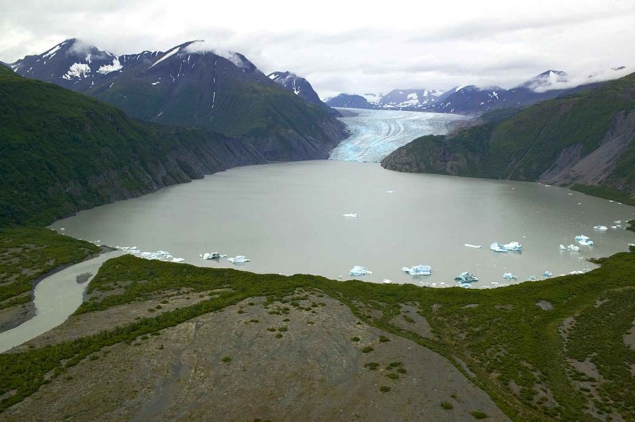 Glacier and glacial lake