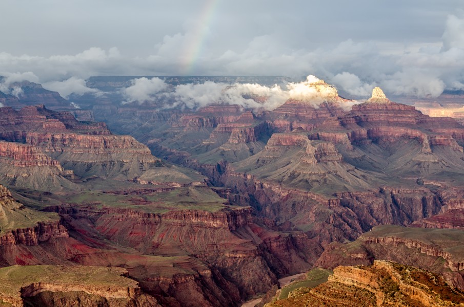 Grand Canyon Hopi Point with rainbow 2013