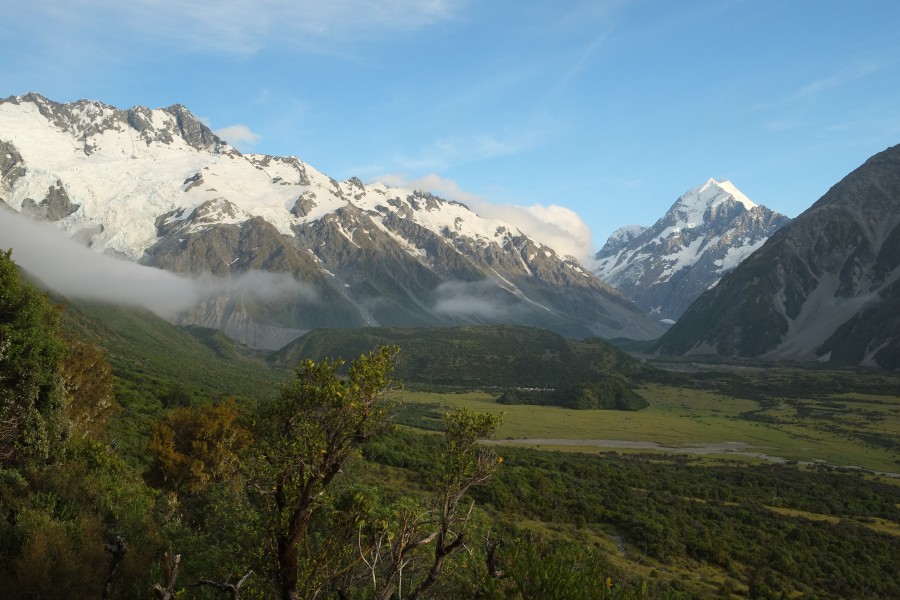 Hooker Valley towards Mount Cook in the morning