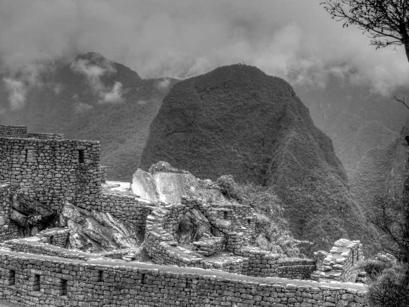Machu Picchu Black and White HDR