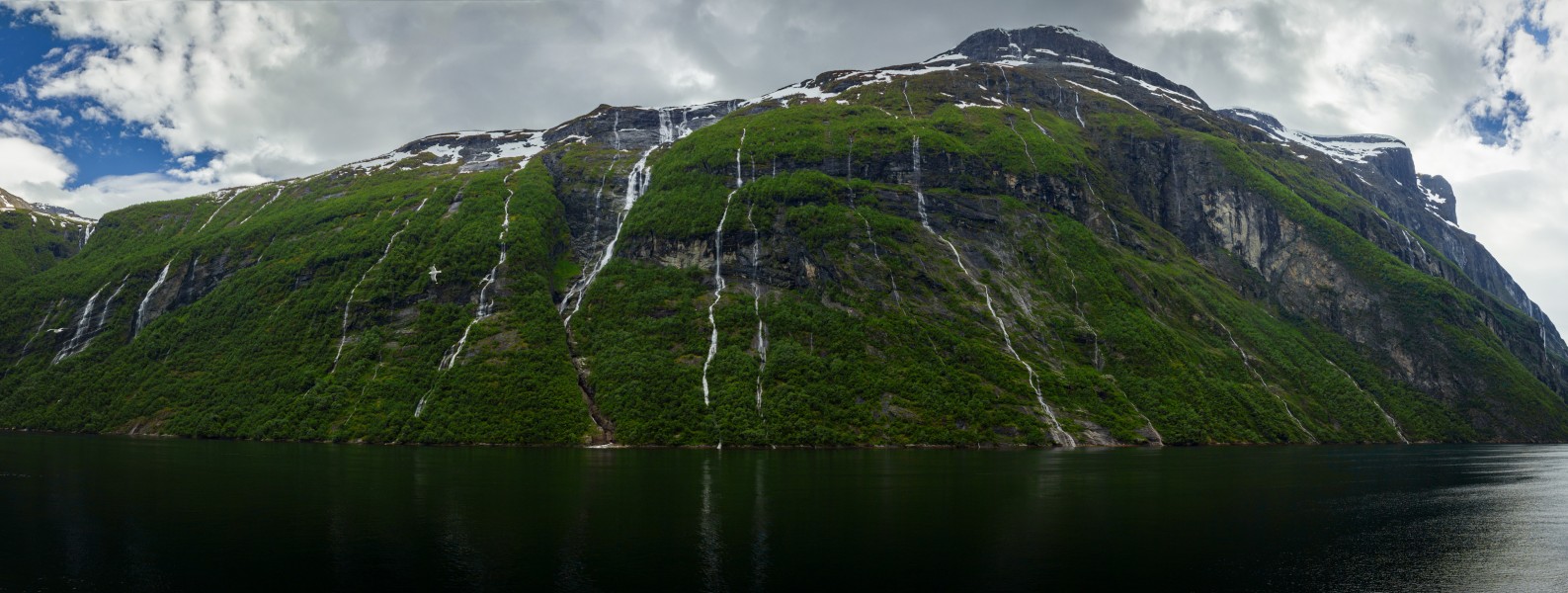 Meltwater running down the slopes of the Geirangerfjord