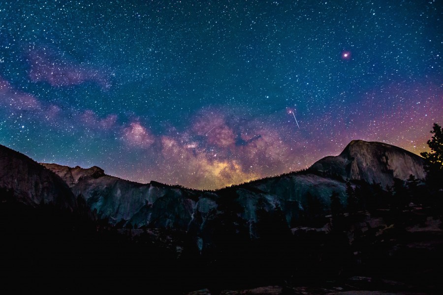mountains with stars