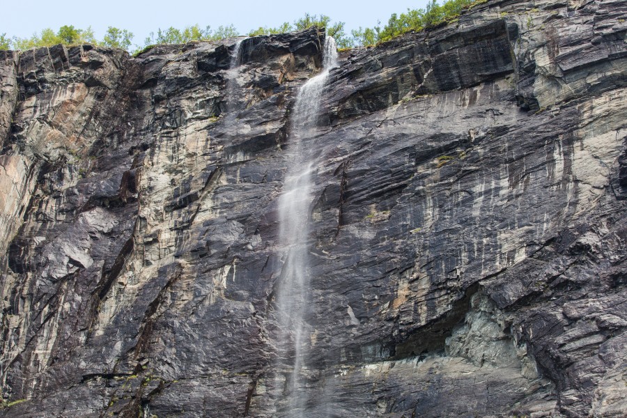 a waterfall in Norway seen from a Flåm line train open window, near Flåm, June 2014, picture 50
