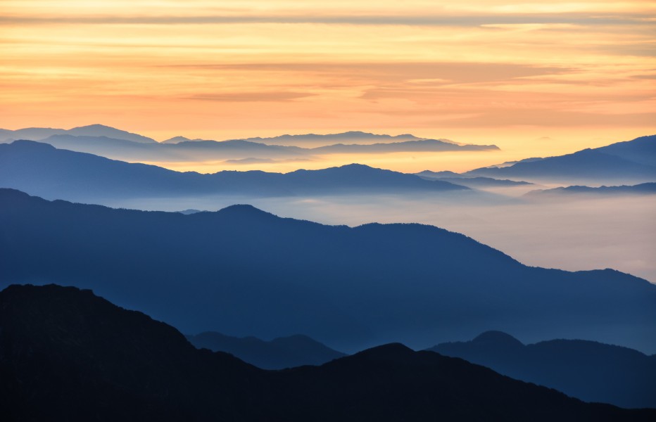 Paints of sunrise on Langtang National Park