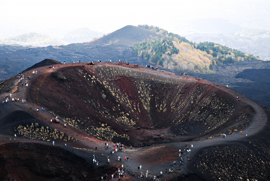 Path over the volcano crater,Mount Etna. East coast of Sicily, Italy (close to Messina and Catania)