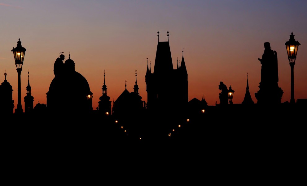 Prague skyline at dawn