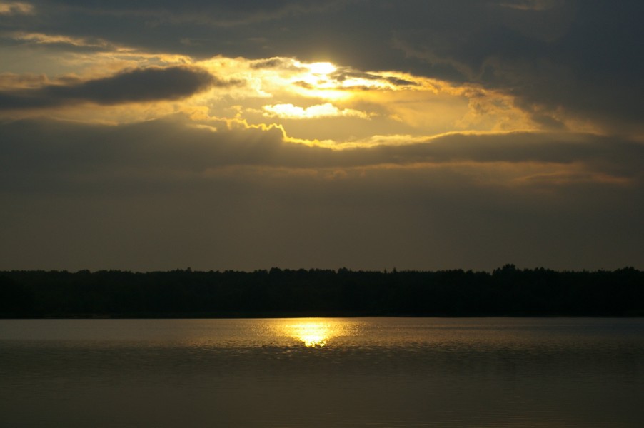 Sunset at Nakło and Nowe Chechło, Silesian Voivodeship, Poland - 20060807