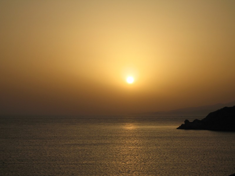 Sunset from Seabourn Spirit - Mykonos, Greece