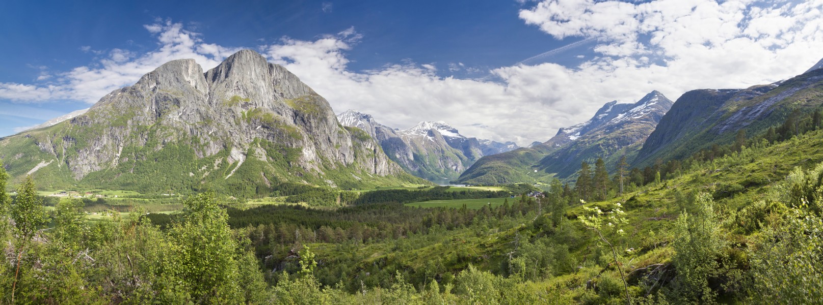 Valley landscape from the northern part of Eikesdalen in Nesset, 2013 June