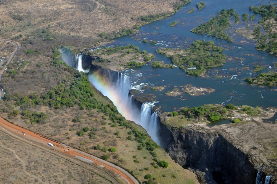 View of Victoria Falls from the helicopter