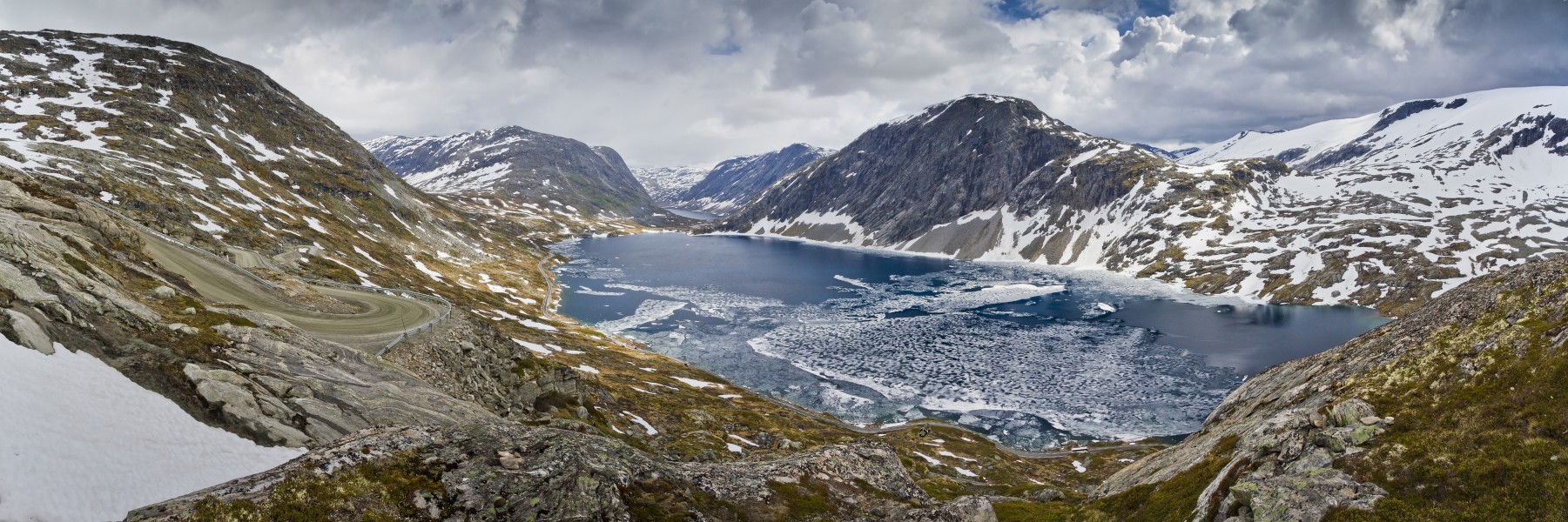 View to Icy Djupvatnet lake from the side of Dalsnibba mountain, 2013 June