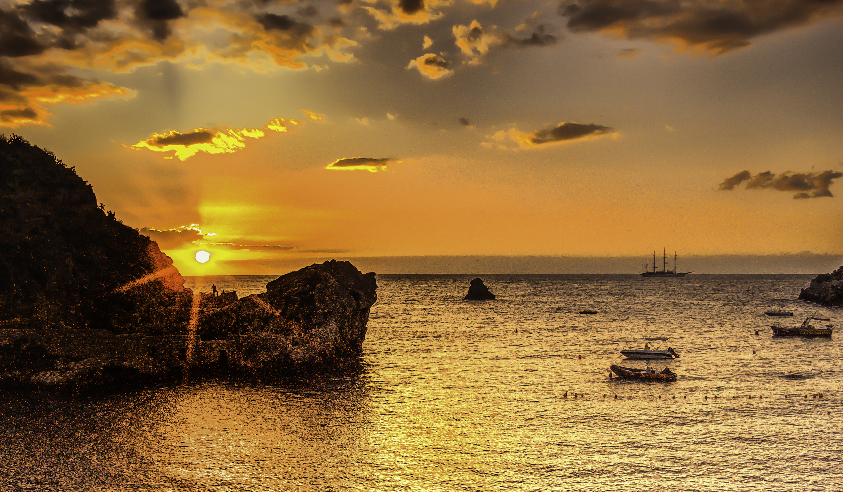 Sailing vessel at sunrise (8157030839)