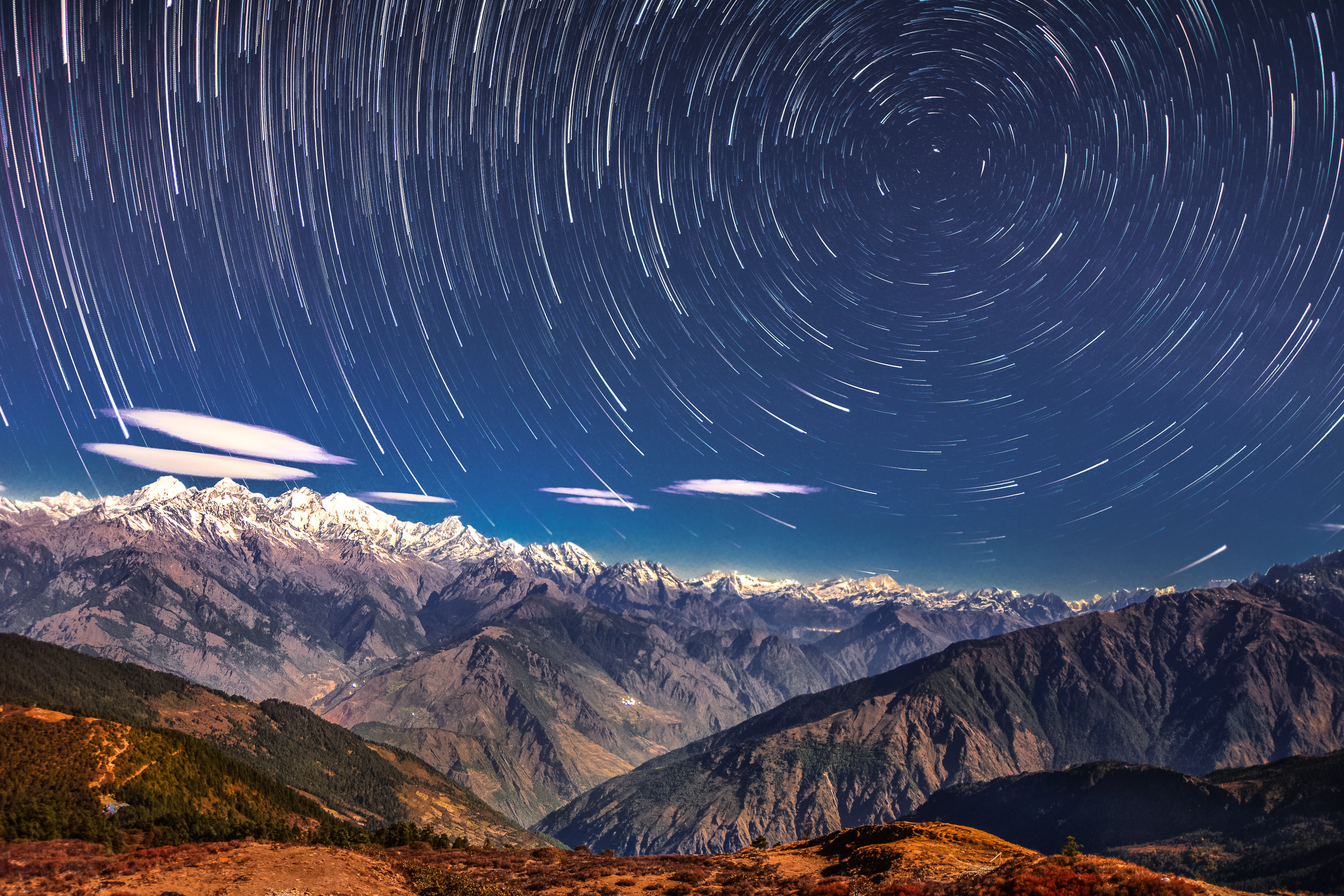 Starry night in Langtang National Park