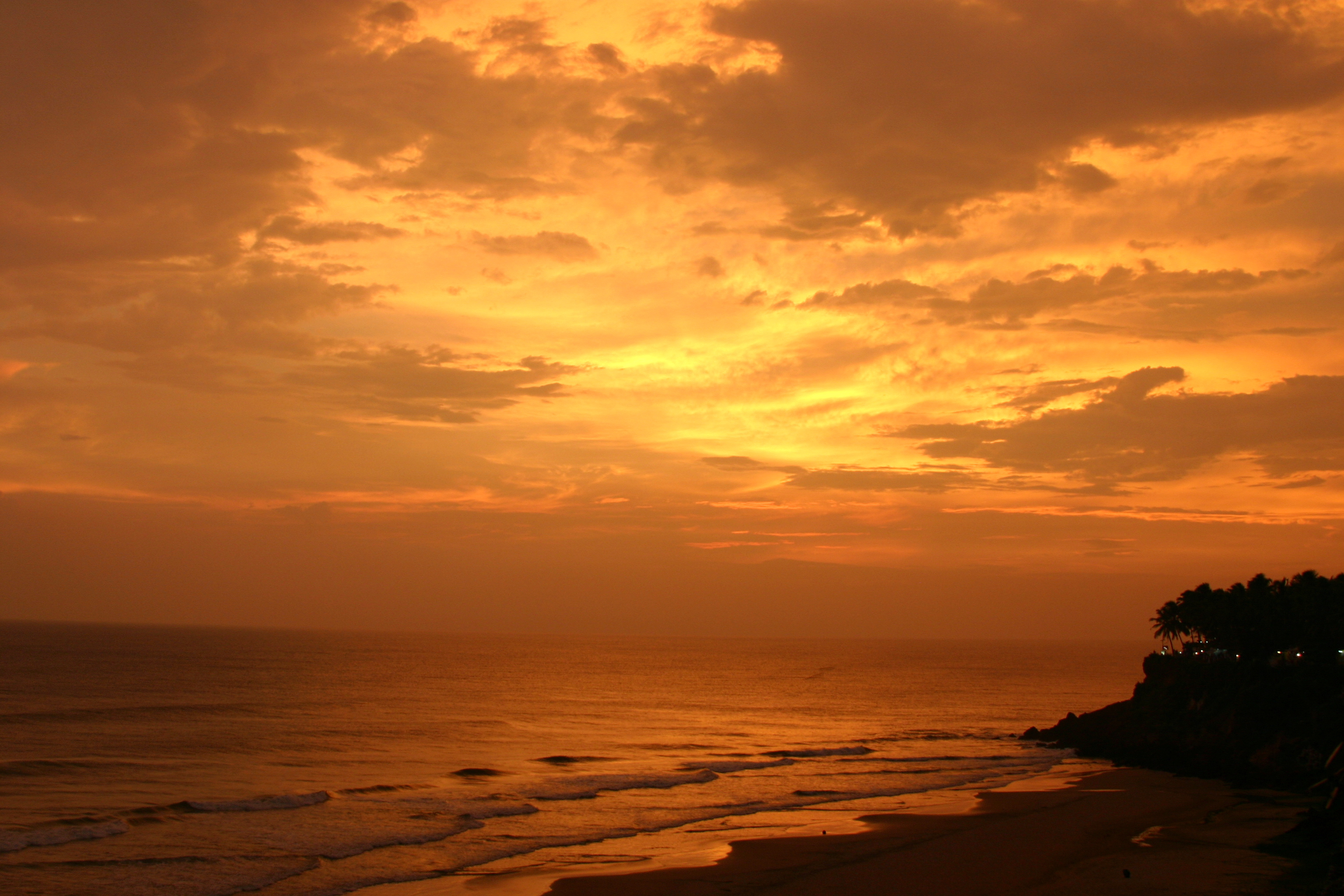 Sunset at Varkala Beach Kerala India