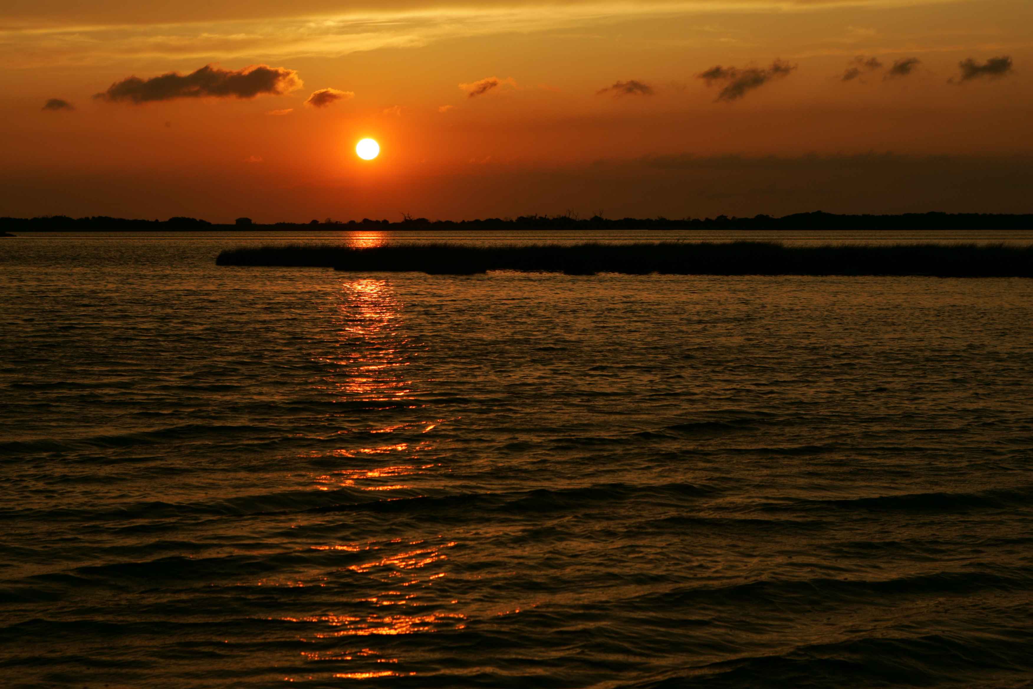 Sunset of Pea island national wildlife refuge