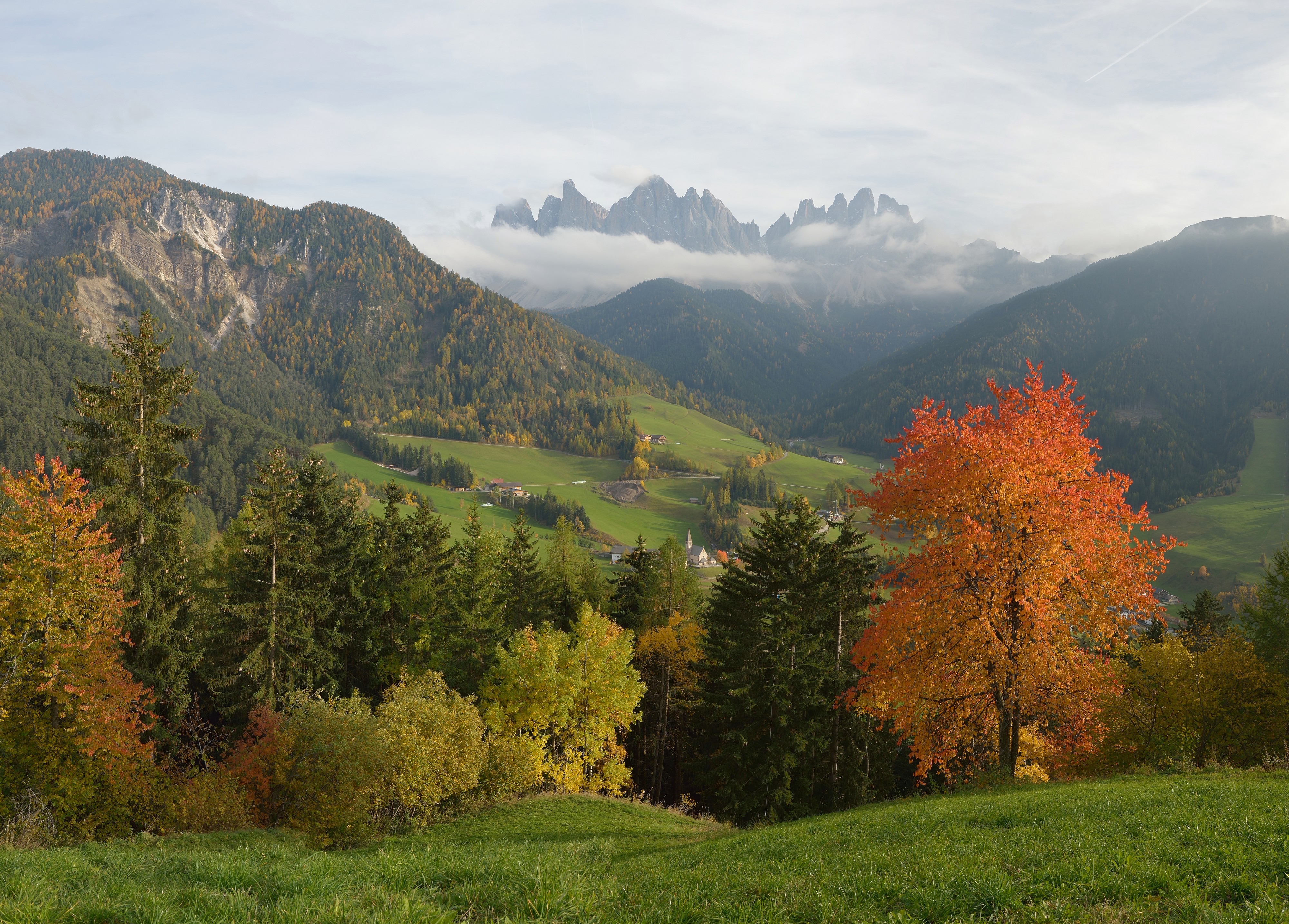 Herbstpanorama Sankt Magdalena Villnöß