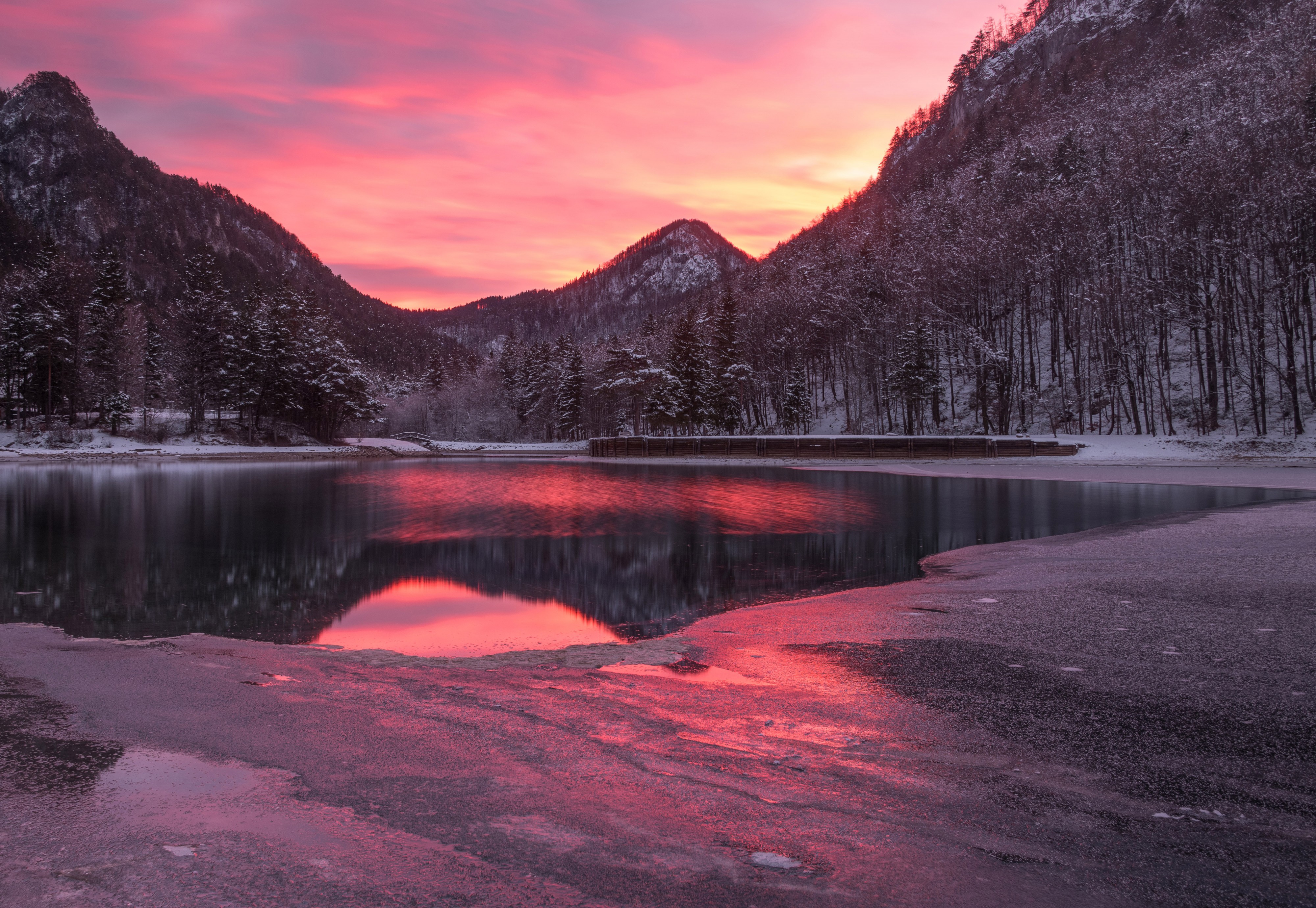 Vivid sunset in Završnica
