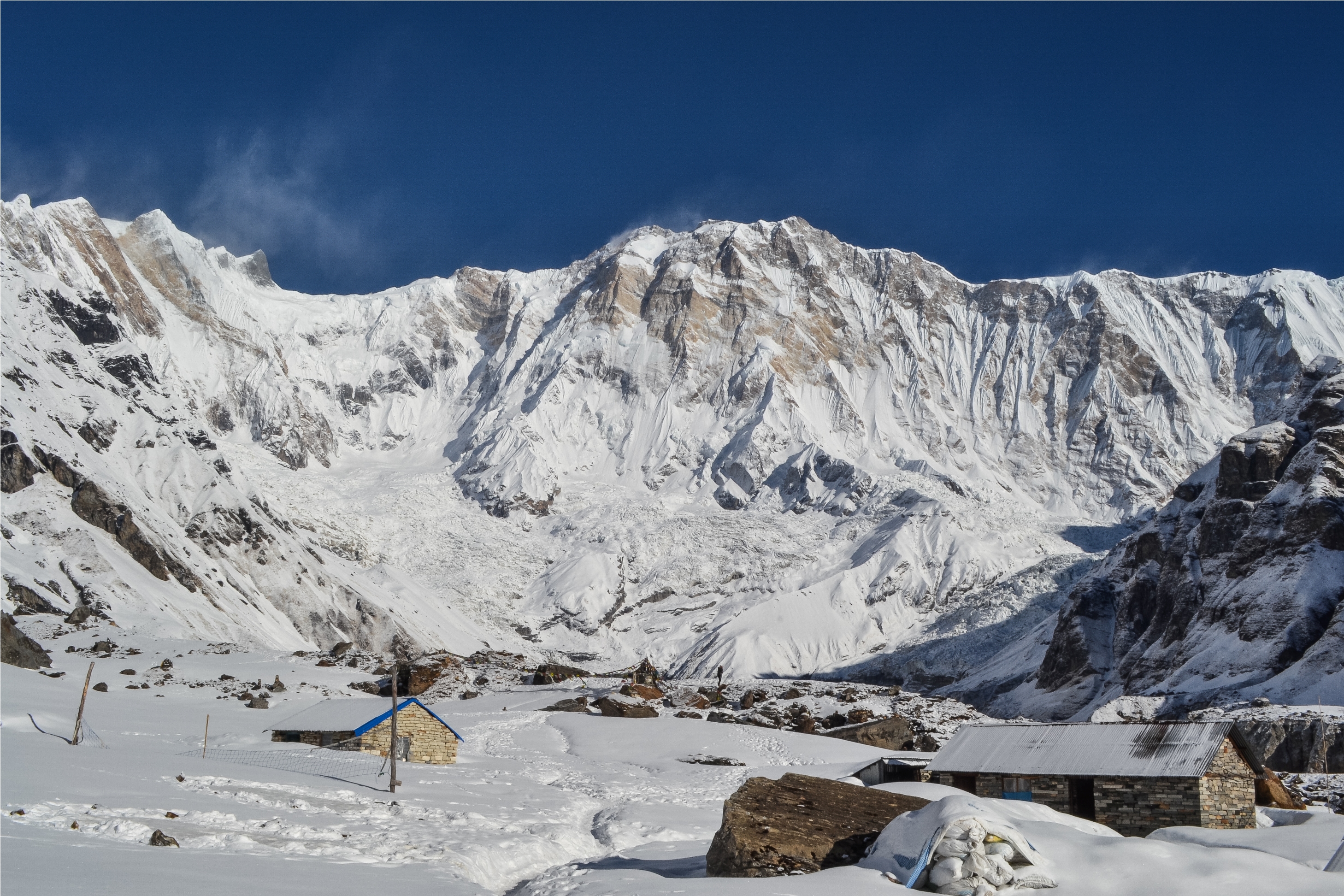 Annapurna Base Camp with snow