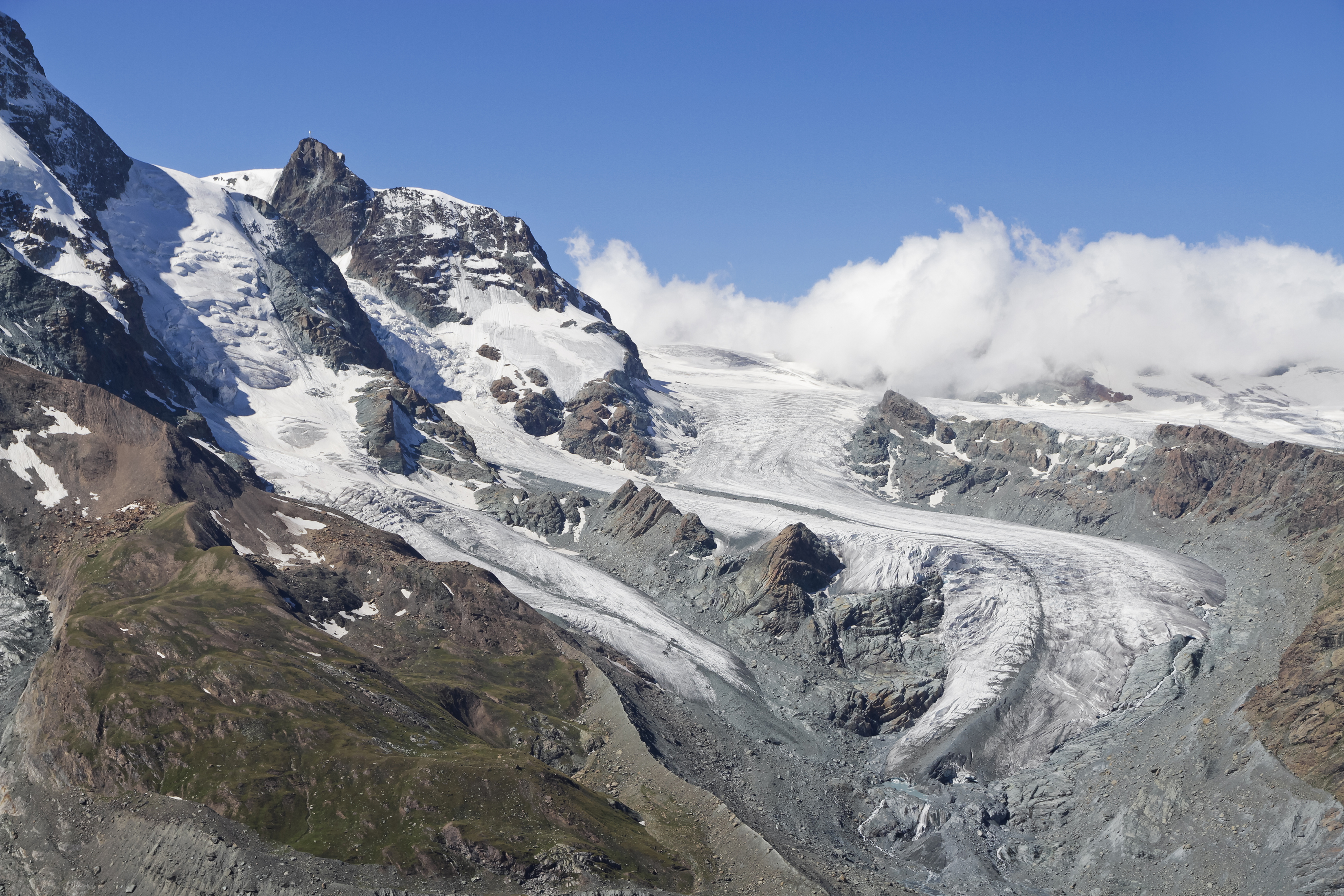 Klein Matterhorn and Unterer Theodulgletscher from Gornergrat, Wallis, Switzerland, 2012 August