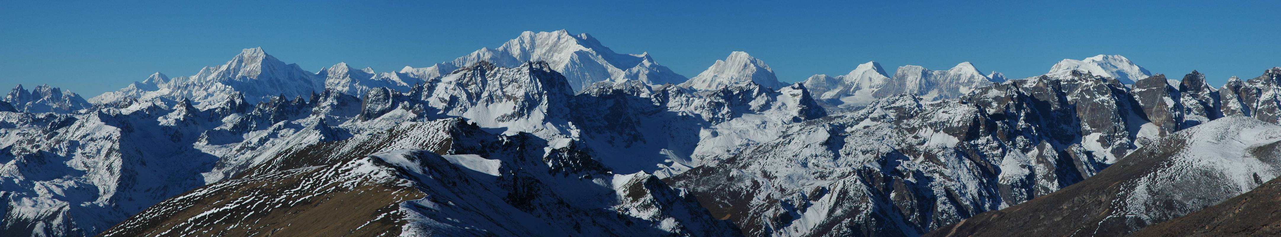 Panorama Kangchenjunga range from Sikkim