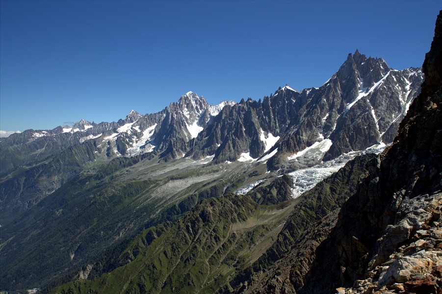 Aiguille Verte et Aiguille du Midi depuis le Col des Rognes