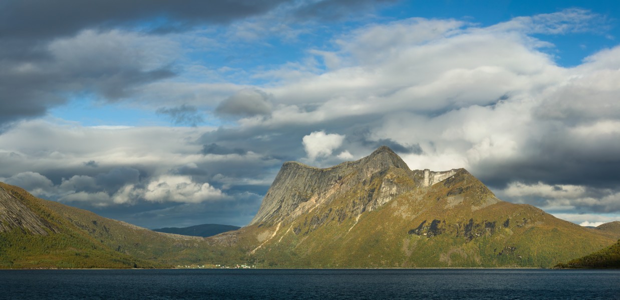 Cloudy weather at Stortinden, Skrovkjosen, Tysfjord, Norway, 2018 September